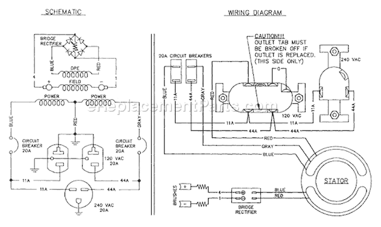 Page B Diagram and Parts List for 8971-4 S4000 Briggs and Stratton Generator